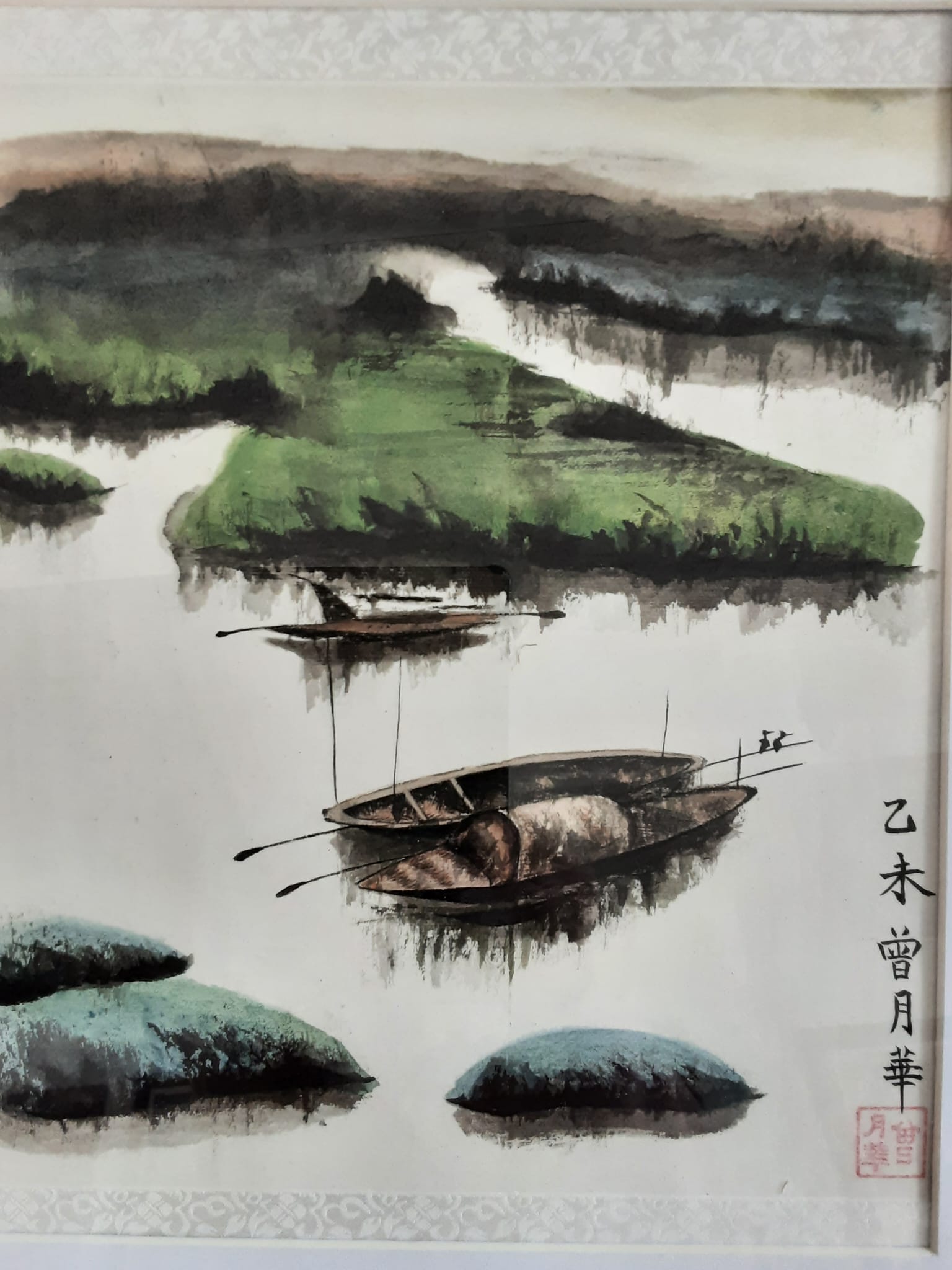 Fishing boats in the lake 漁舟湖上 Fishing boats in the lake 漁舟湖上